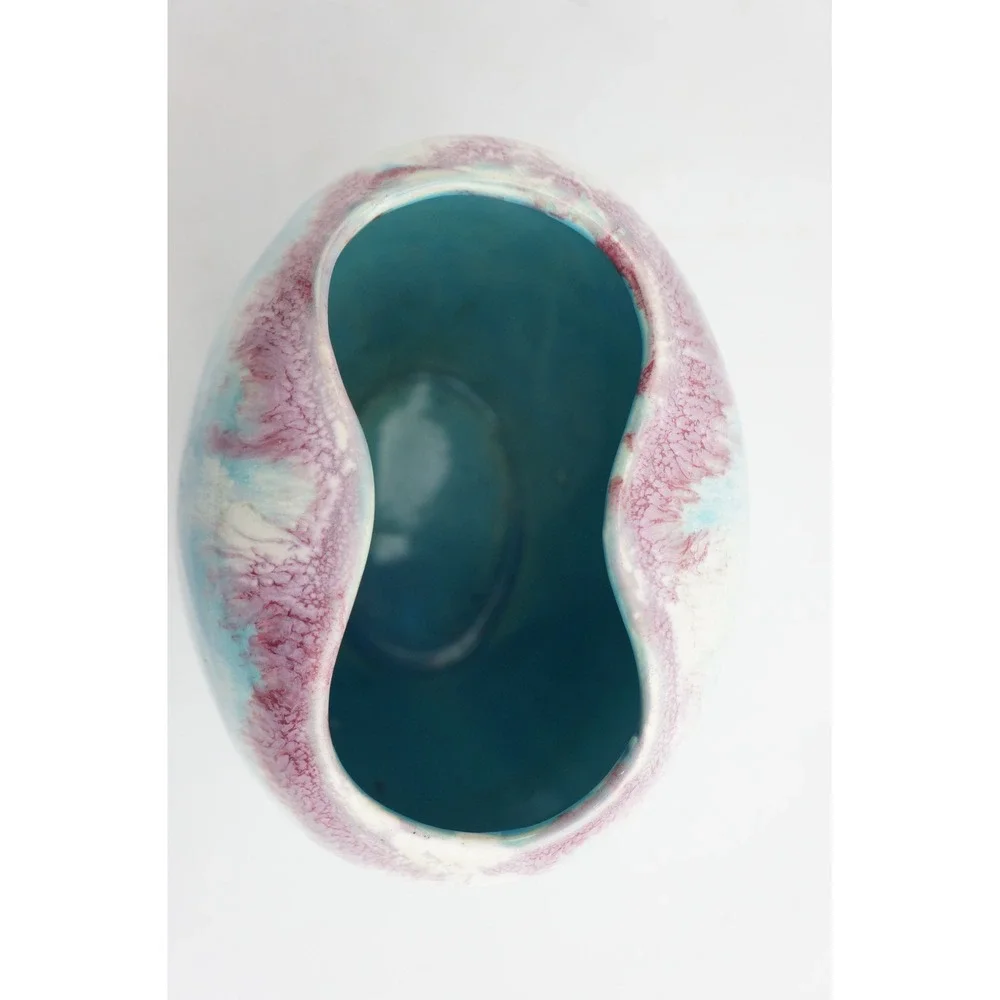 EUC RRP Co Roseville Pottery Vase Turquoise Blue Purple Pink Gloss Drip Glaze 8